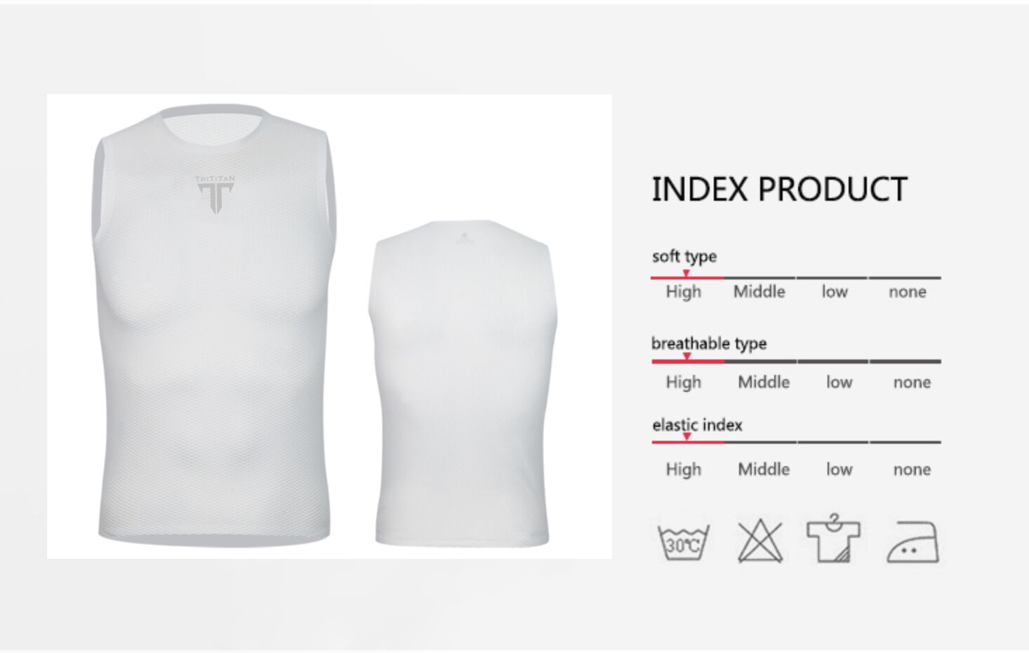 TriTiTan No Sleeve Mesh baselayer - Afbeelding 14