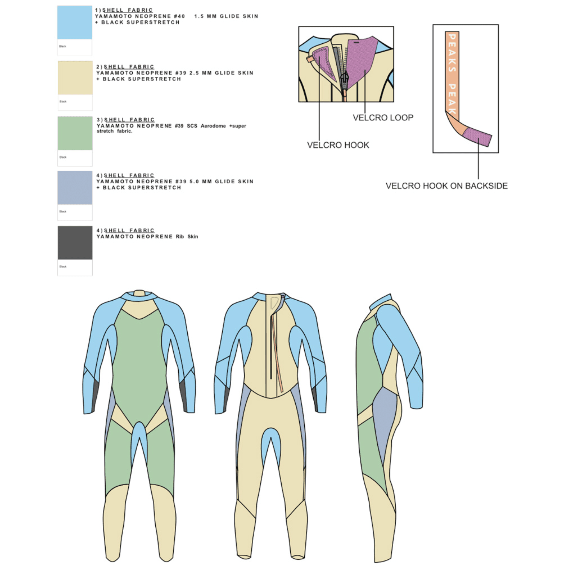 PEAKS wetsuit AZUL Female - Afbeelding 8