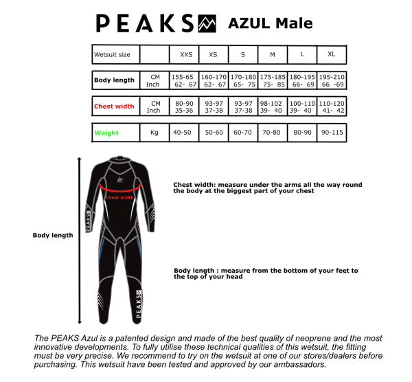 PEAKS wetsuit AZUL MEN - Afbeelding 9